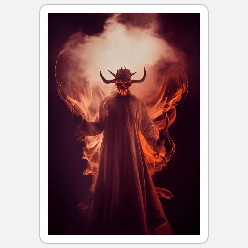The Devil - Sticker size S (10 x 10 cm) - white matte