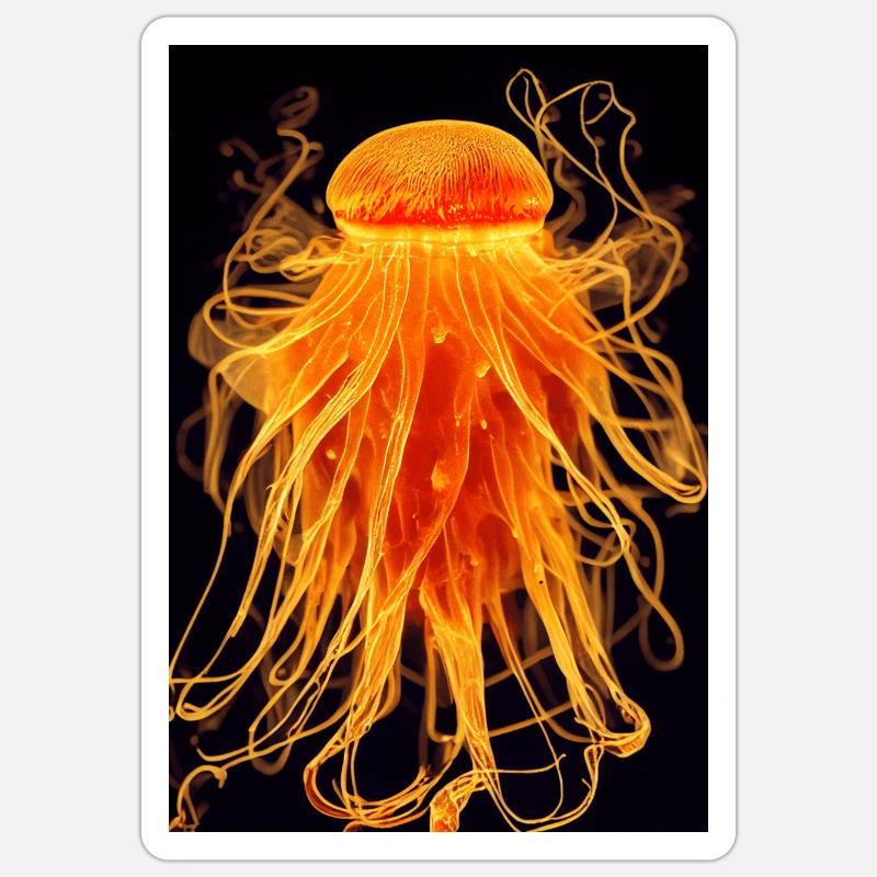Fire Jellyfish Sticker size S (10 x 10 cm)