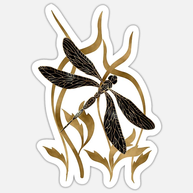 Libellule - Sticker taille S (10 x 10 cm) - blanc mat