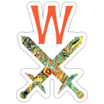 gekreuzte schwerter e 200 w - Sticker Größe S (10 x 10 cm) - Mattweiß - Vorne