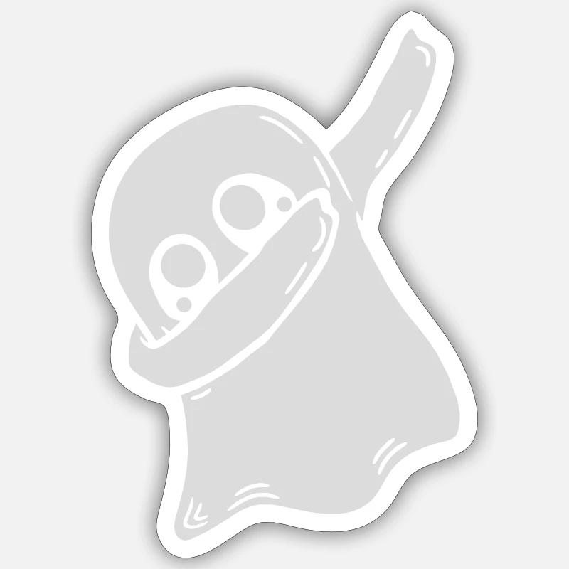 Cool Geist dabbing dab - Sticker Größe S (10 x 10 cm) - Mattweiß