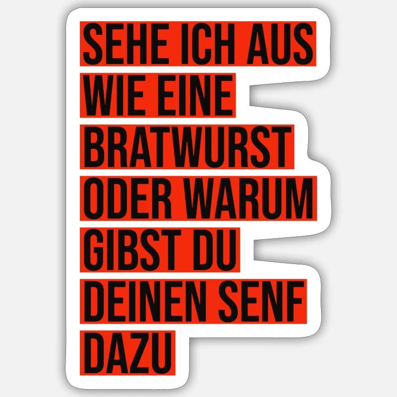 Bratwurst mustard - Sticker size S (10 x 10 cm) - white matte