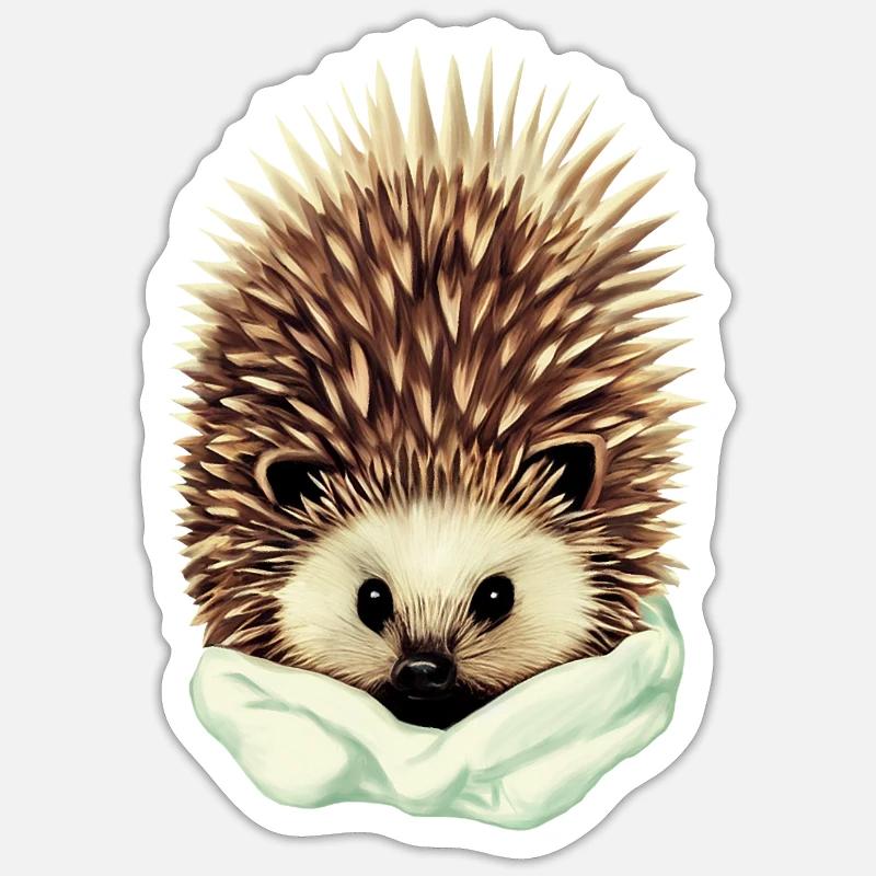 hérisson confortable Sticker taille S (10 x 10 cm)