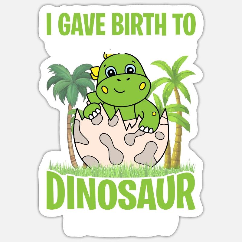 Cute Dino Little Dinosaur - Sticker taille S (10 x 10 cm) - blanc mat