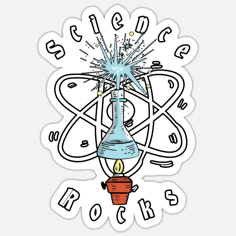 Science Physique Rocks - Sticker taille S (10 x 10 cm) - blanc mat