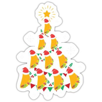 Fast Food Lover Taco Christmas Tree - Sticker Größe S (10 x 10 cm) - Mattweiß - Vorne