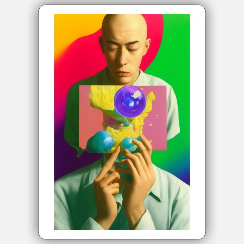 LSD TRIPPING PICTURE - TRIPPING ART WORK Sticker taille S (10 x 10 cm)