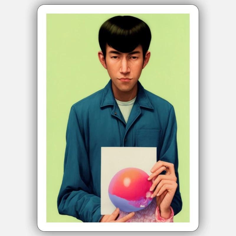 Bubble Gum Art Image - Selfie Artwork on LSD Sticker size S (10 x 10 cm)