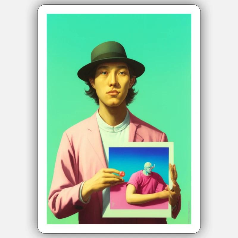 Bubblegum Selfie dans Selfie - ARTWORK sur LSD Sticker taille S (10 x 10 cm)