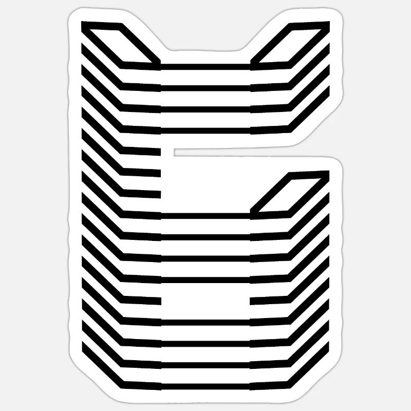 Einzigartiges Buchstaben-G-Logo-Design - Sticker Größe S (10 x 10 cm) - Mattweiß