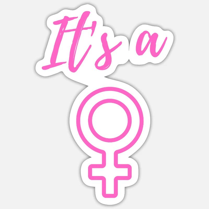 Annonce de bébé - Filles - Grossesse - Sticker taille S (10 x 10 cm) - blanc mat