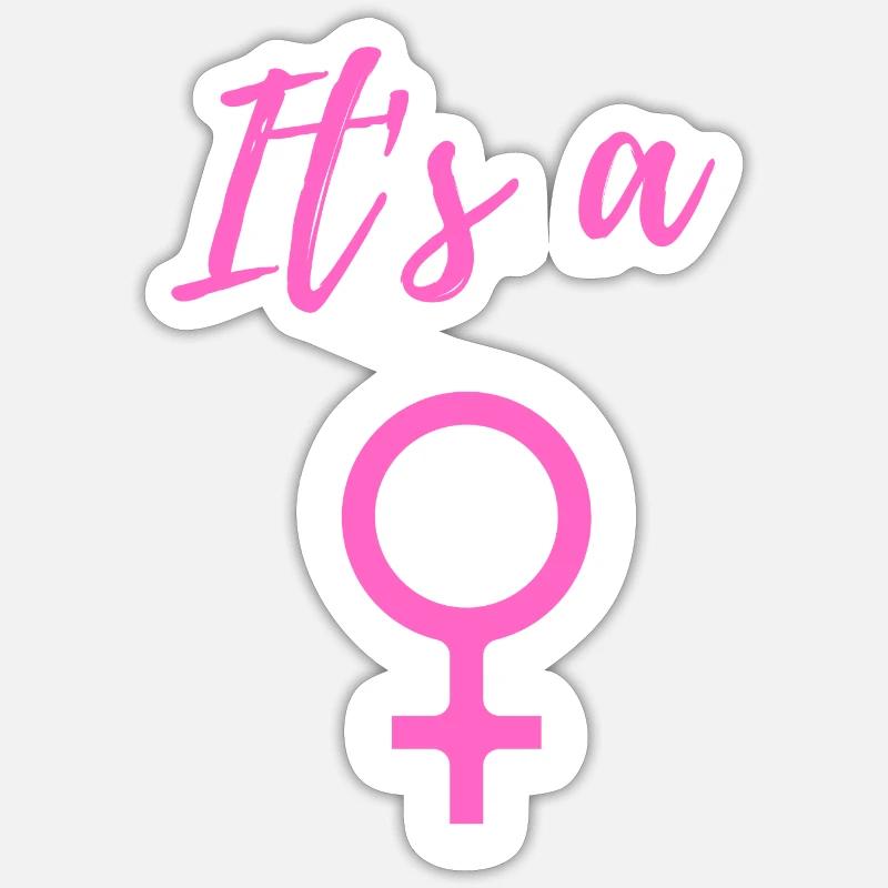 Annonce de bébé - Filles - Grossesse - Sticker taille S (10 x 10 cm) - blanc mat