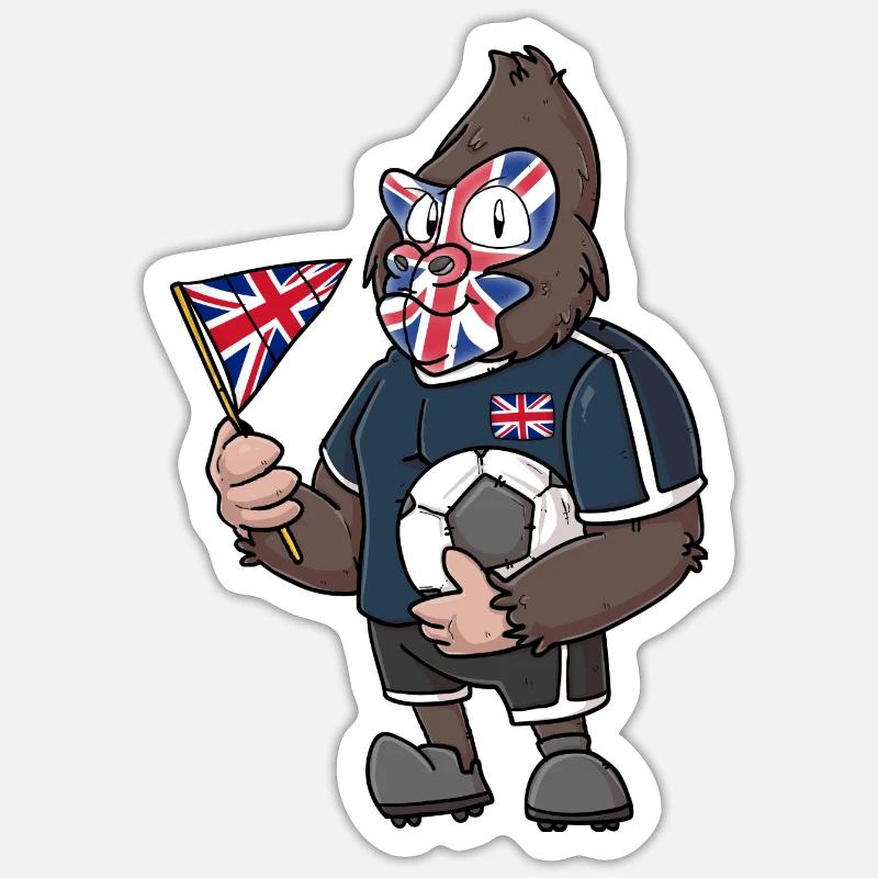 Gorille britannique Sticker taille S (10 x 10 cm)