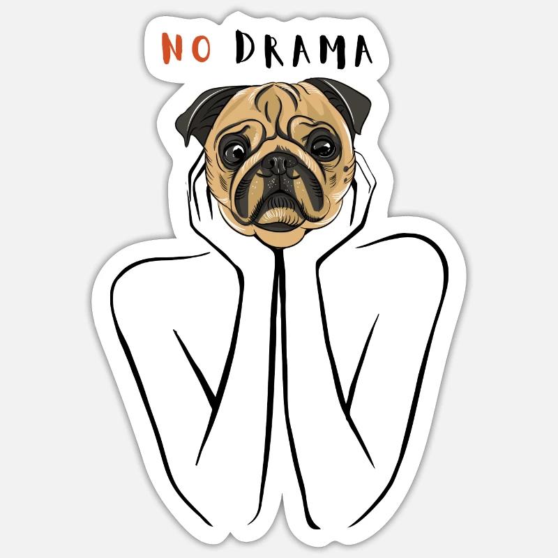 PAS DE DRAME - Sticker taille S (10 x 10 cm) - blanc mat