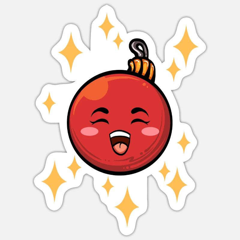 Lustige Weihnachtskugel #2/9 - Sticker Größe S (10 x 10 cm) - Mattweiß