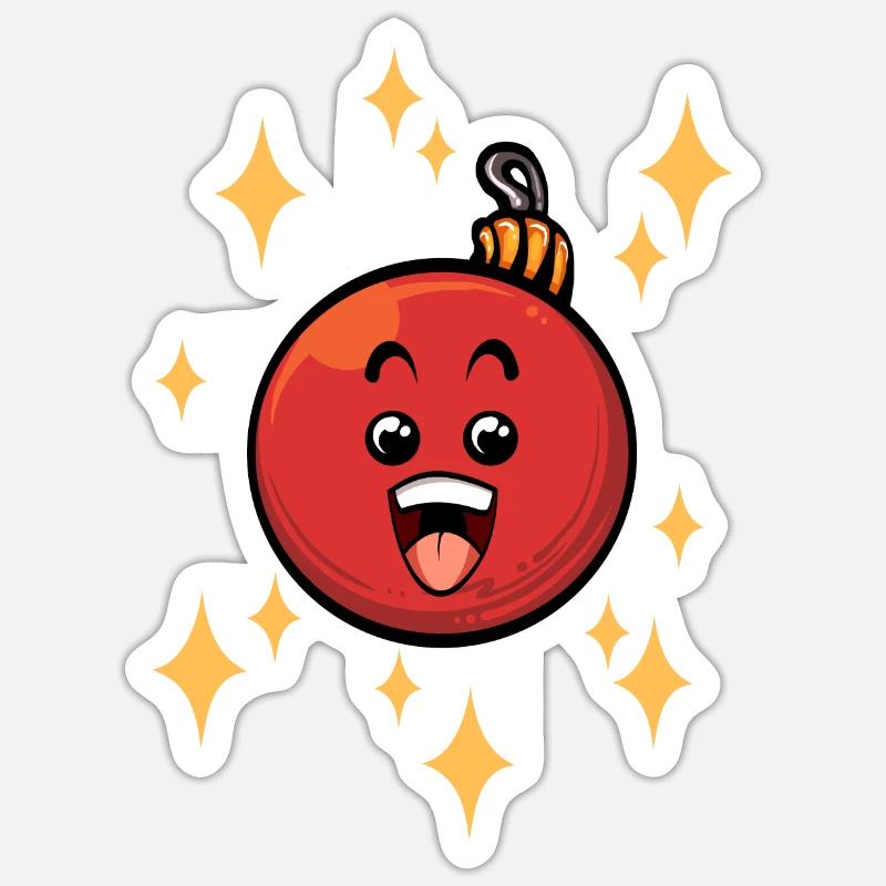 Lustige Weihnachtskugel #3/9 - Sticker Größe S (10 x 10 cm) - Mattweiß