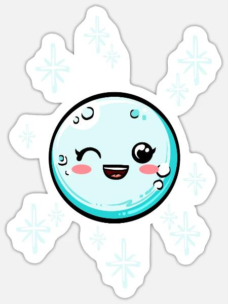 Schneeball #4/9 - Sticker Größe S (10 x 10 cm) - Mattweiß