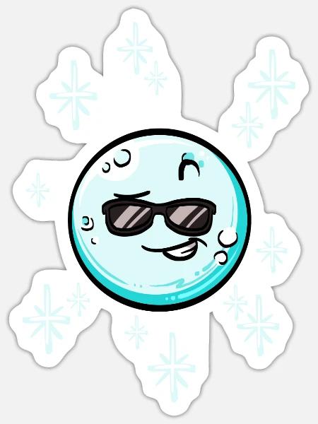 Schneeball #8/9 - Sticker Größe S (10 x 10 cm) - Mattweiß