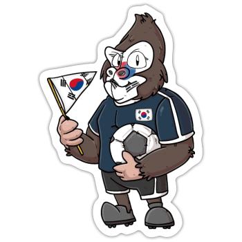 South Korean gorilla - Sticker size S (10 x 10 cm) - white matte - Front