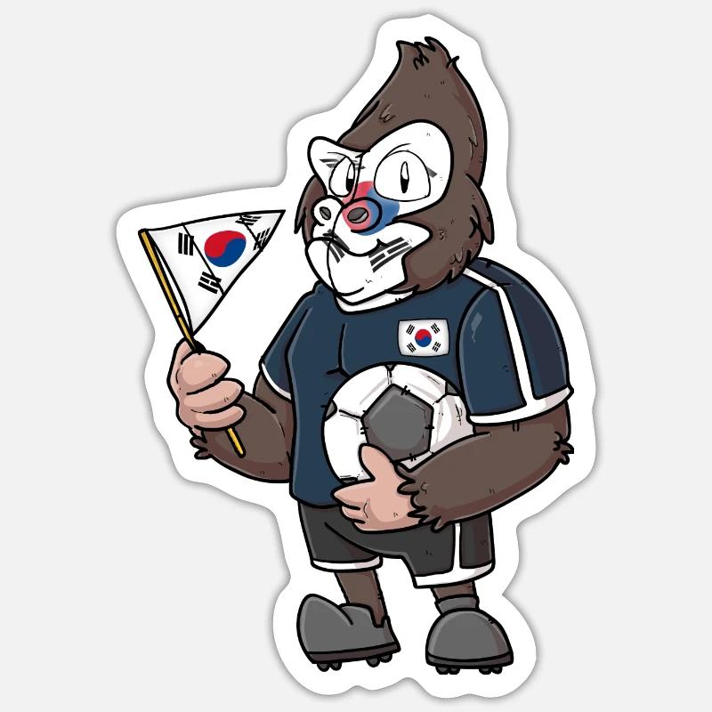 Gorille sud-coréen Sticker taille S (10 x 10 cm)