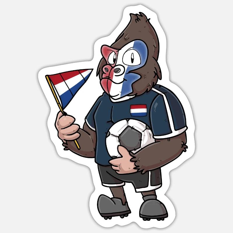 Niederländischer Gorilla Sticker Größe S (10 x 10 cm)