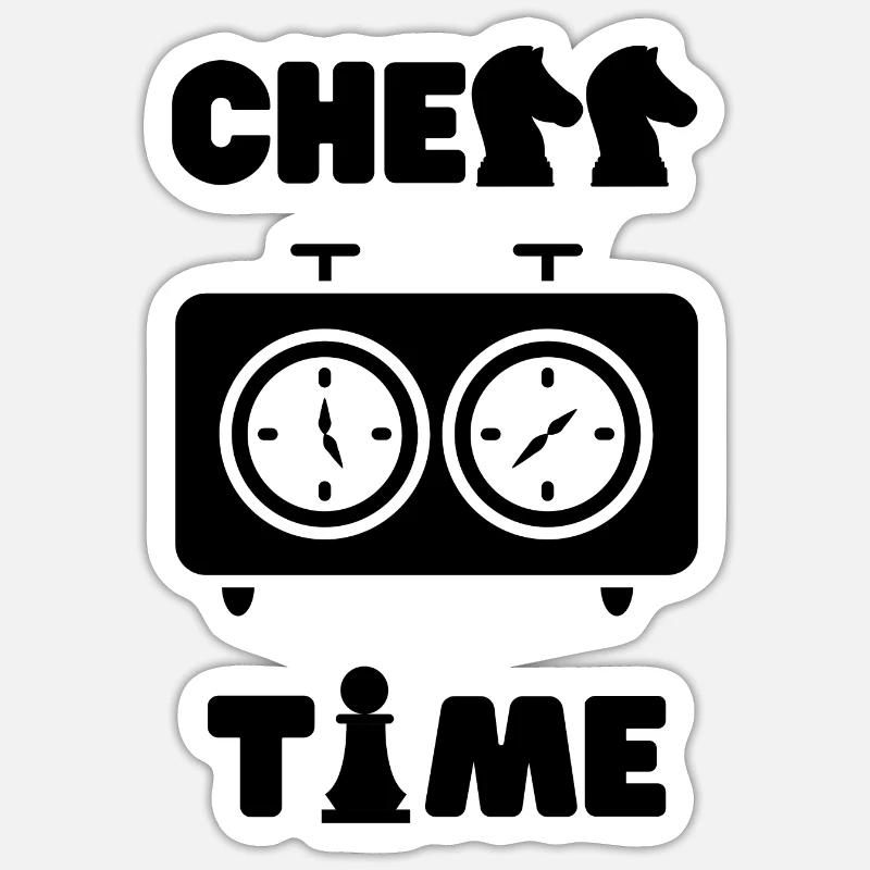 Temps d’échecs - Sticker taille S (10 x 10 cm) - blanc mat