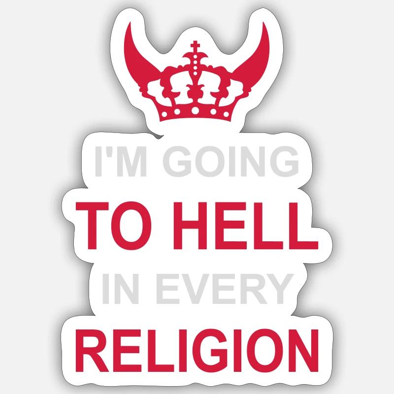 Going to Hell - Sticker size S (10 x 10 cm) - white matte