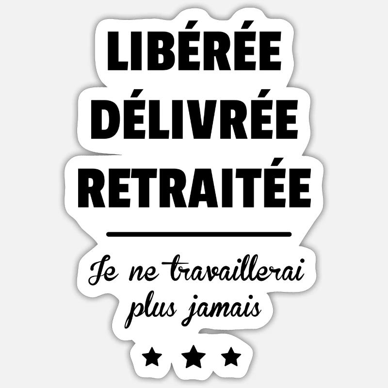 Retraite - Sticker taille S (10 x 10 cm) - blanc mat