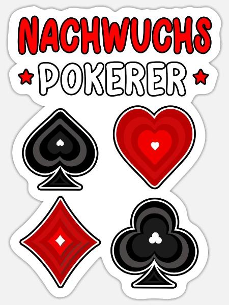 Nachwuchs Pokerer Poker pokern Casino Pokerspieler - Sticker Größe S (10 x 10 cm) - Mattweiß