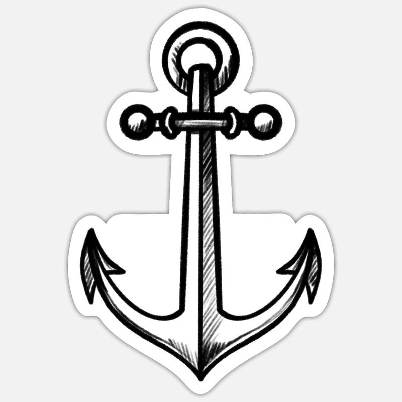 Ancre - Sticker taille S (10 x 10 cm) - blanc mat