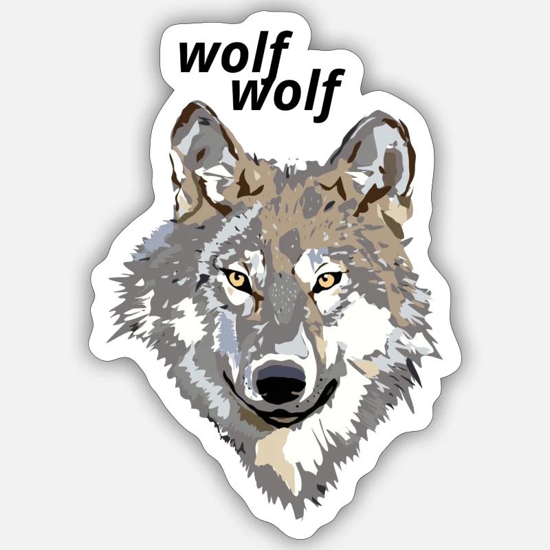 Wolf - Sticker size S (10 x 10 cm) - white matte