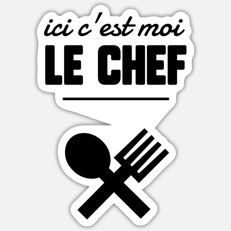 Ici c’est moi le chef Sticker taille S (10 x 10 cm)
