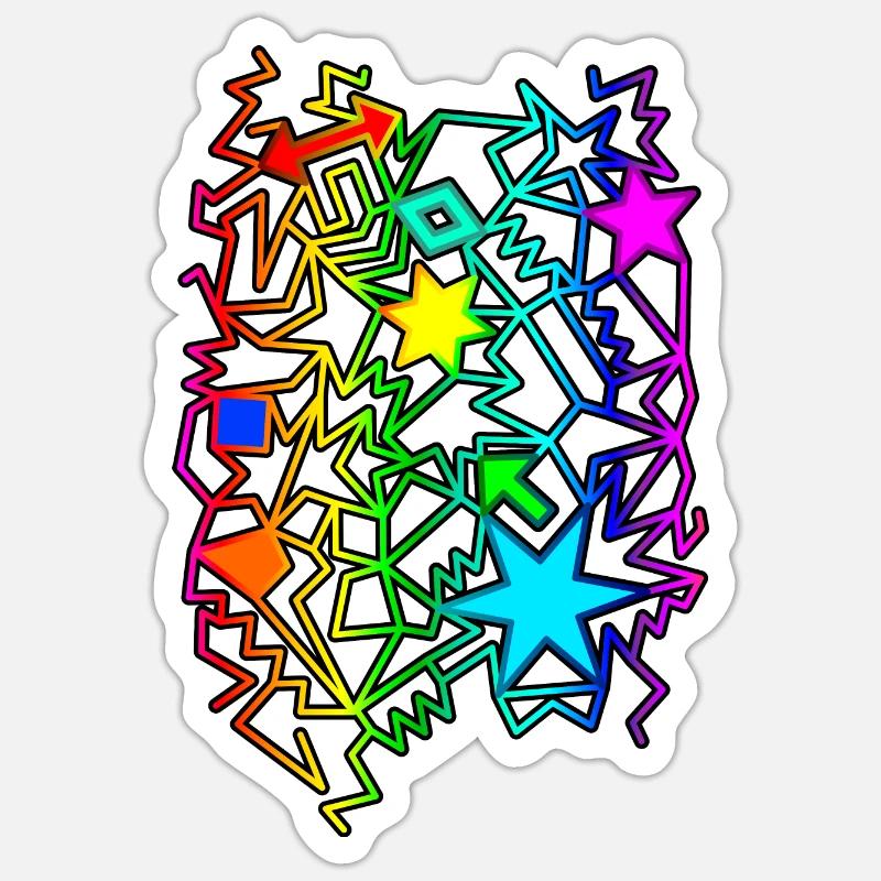colorful graphic objects Sticker size S (10 x 10 cm)