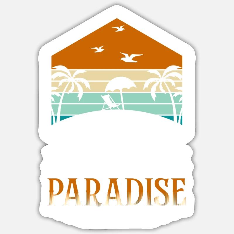 Plage Sea Palm Breeze - Sticker taille S (10 x 10 cm) - blanc mat