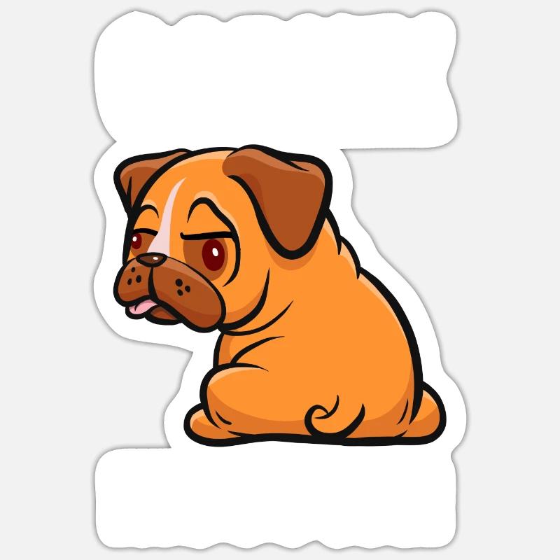 Garnix muss ich - Mops - Spruch - Sticker Größe S (10 x 10 cm) - Mattweiß