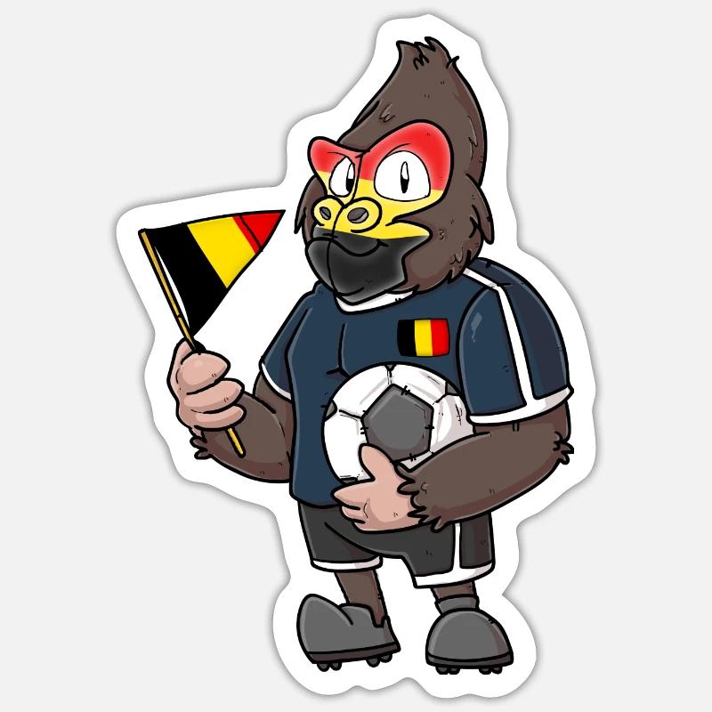 Belgian gorilla Sticker size S (10 x 10 cm)
