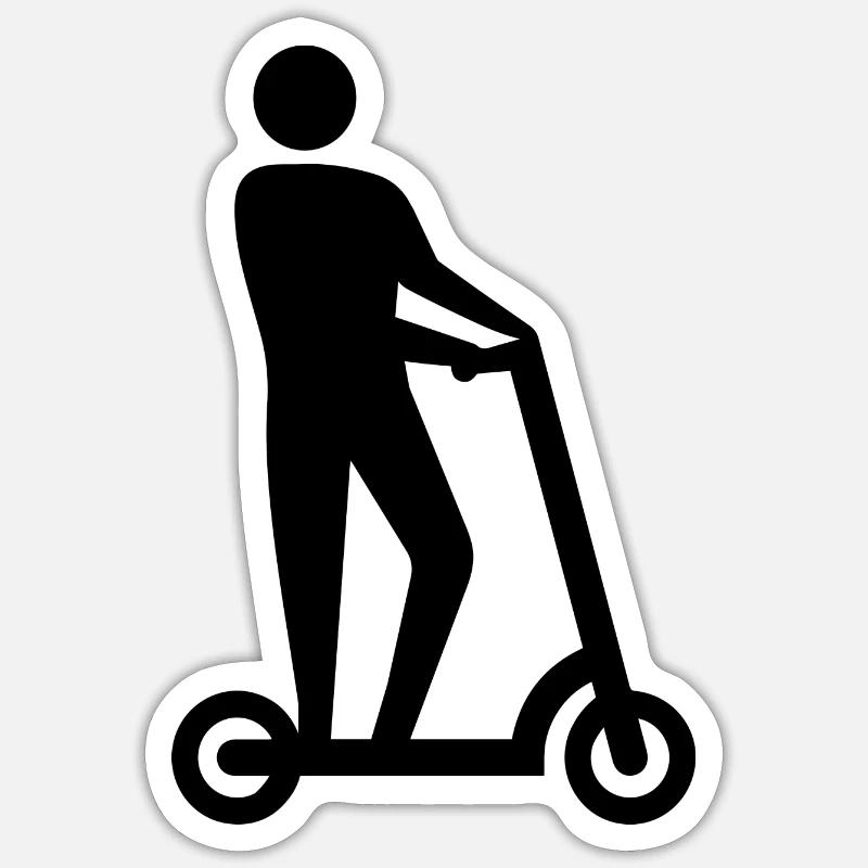 E-Scooter E-Roller Scooter - Sticker Größe S (10 x 10 cm) - Mattweiß