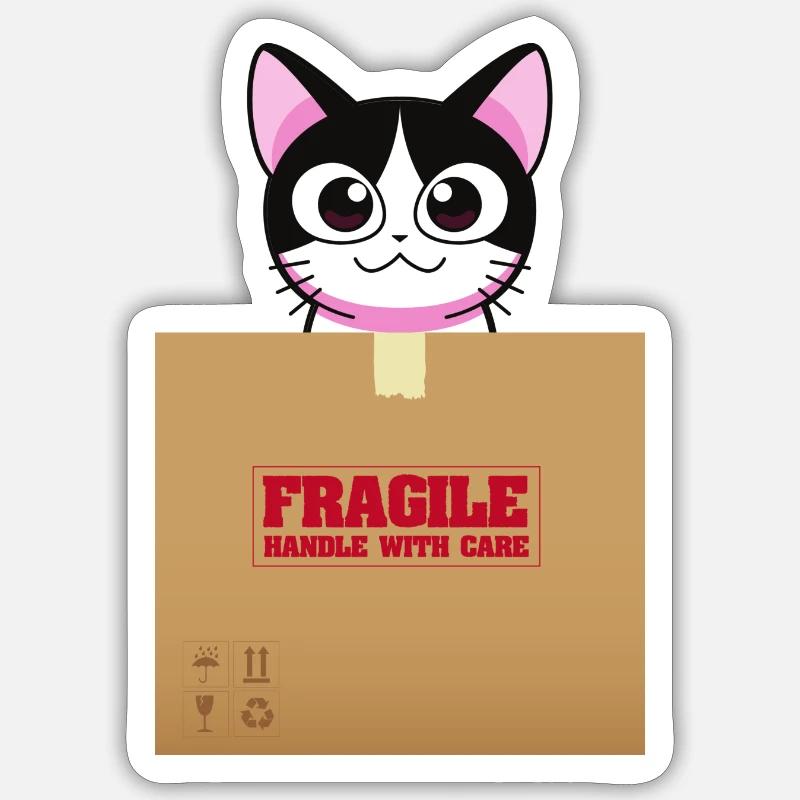 Fragile box - Sticker taille S (10 x 10 cm) - blanc mat