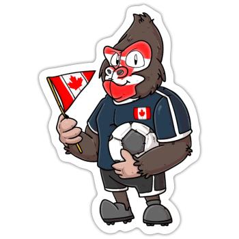 Canadian gorilla - Sticker size S (10 x 10 cm) - white matte - Front
