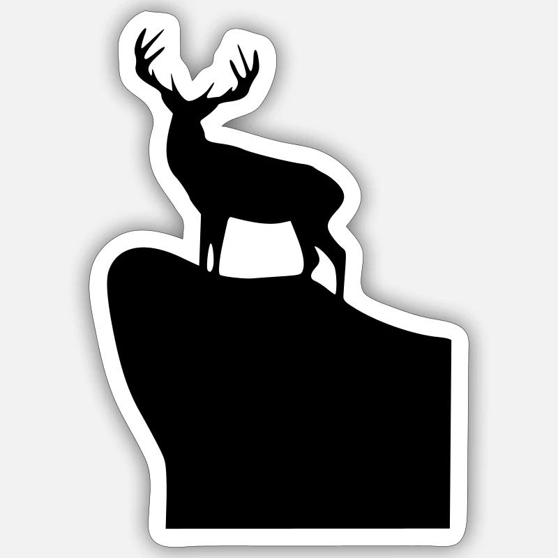 Hirsh - Sticker taille S (10 x 10 cm) - blanc mat