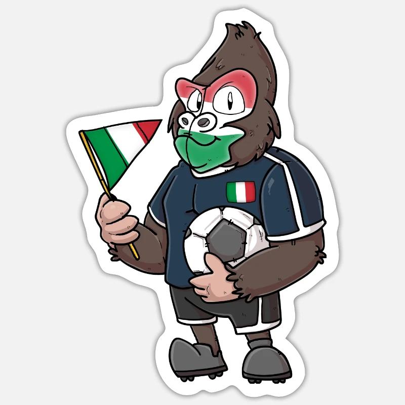 Italian gorilla - Sticker size S (10 x 10 cm) - white matte