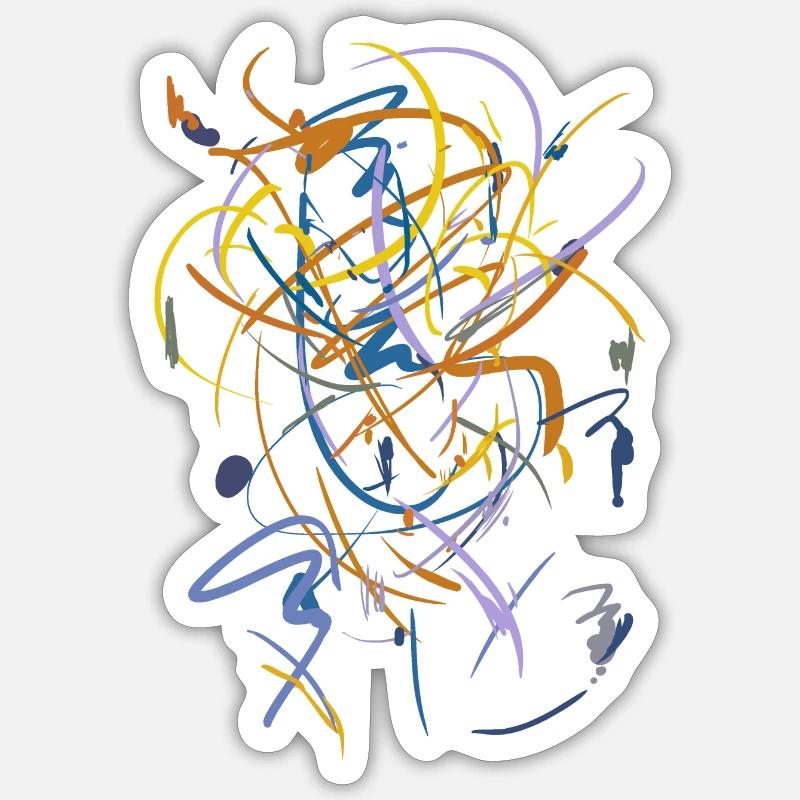 Abstrait - Sticker taille S (10 x 10 cm) - blanc mat