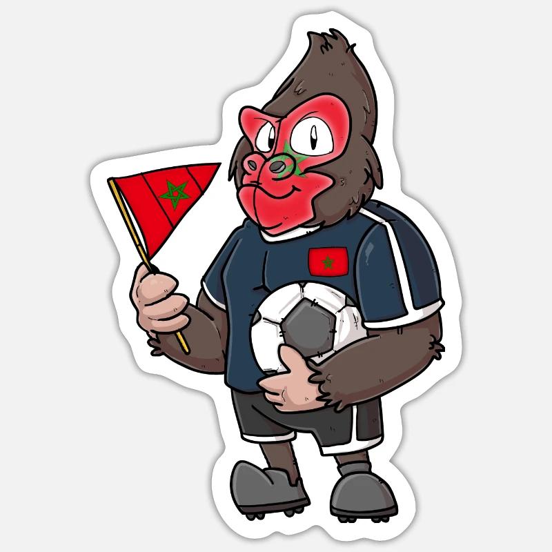 Marokko Gorilla Sticker Größe S (10 x 10 cm)