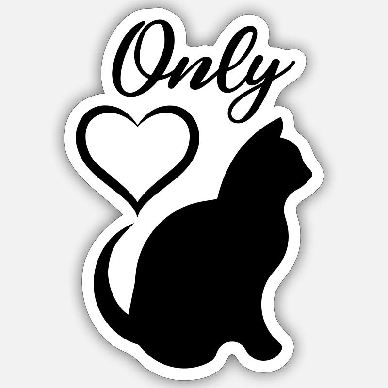 MON SEUL AMOUR CHAT 9 - Sticker taille S (10 x 10 cm) - blanc mat