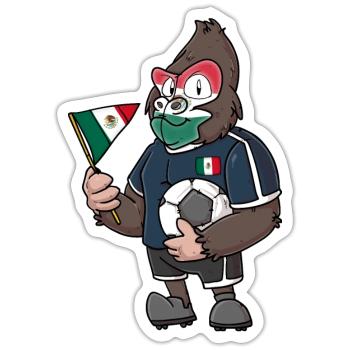 Mexico Gorilla - Sticker size S (10 x 10 cm) - white matte - Front