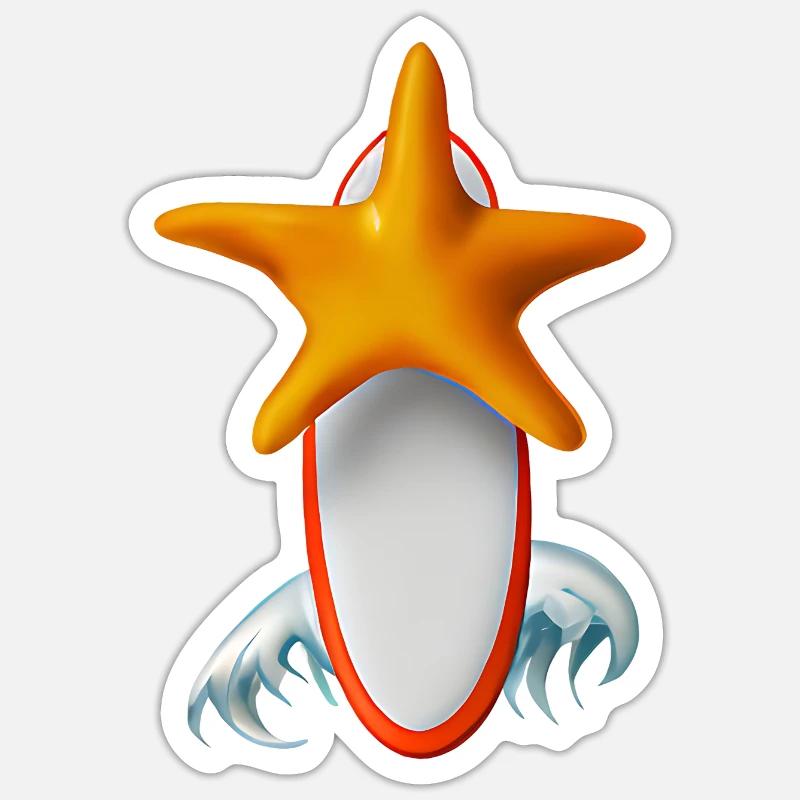 Planche de surf Starfish - Sticker taille S (10 x 10 cm) - blanc mat