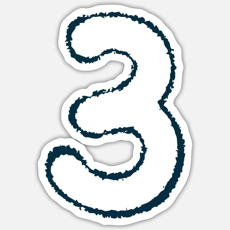 Nummer 3 Sticker Größe S (10 x 10 cm)