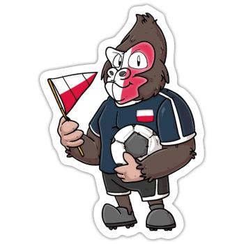 Polish gorilla - Sticker size S (10 x 10 cm) - white matte - Front