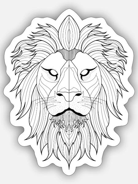 Lion - Sticker Größe S (10 x 10 cm) - Mattweiß