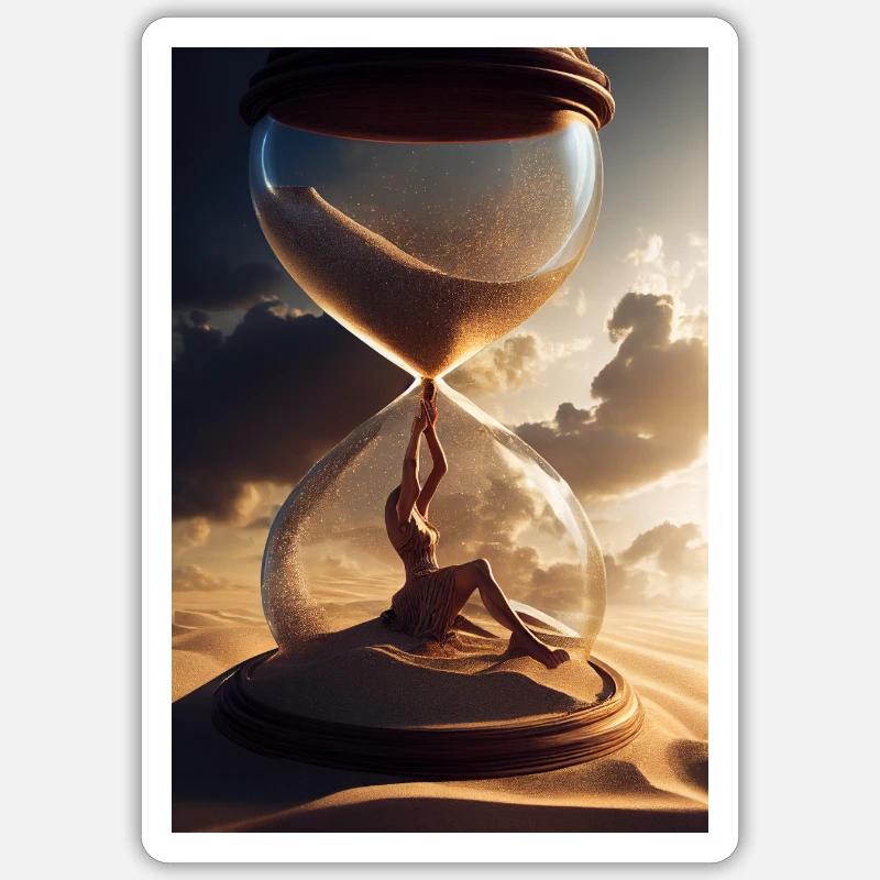 Zeitlos - Sticker Größe S (10 x 10 cm) - Mattweiß